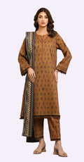 Printed Lawn 3-Piece Brown