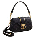 Black Monogram Leather Shoulder Bag