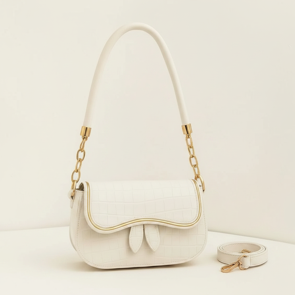 White Leather Shoulder Bag