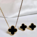 Black Clover Jewellery Set Gold Tones