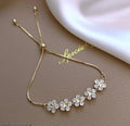Gold Flower Charm Bracelet