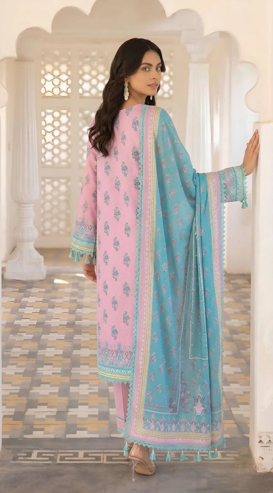 Pink Printed Lawn 3-Piece