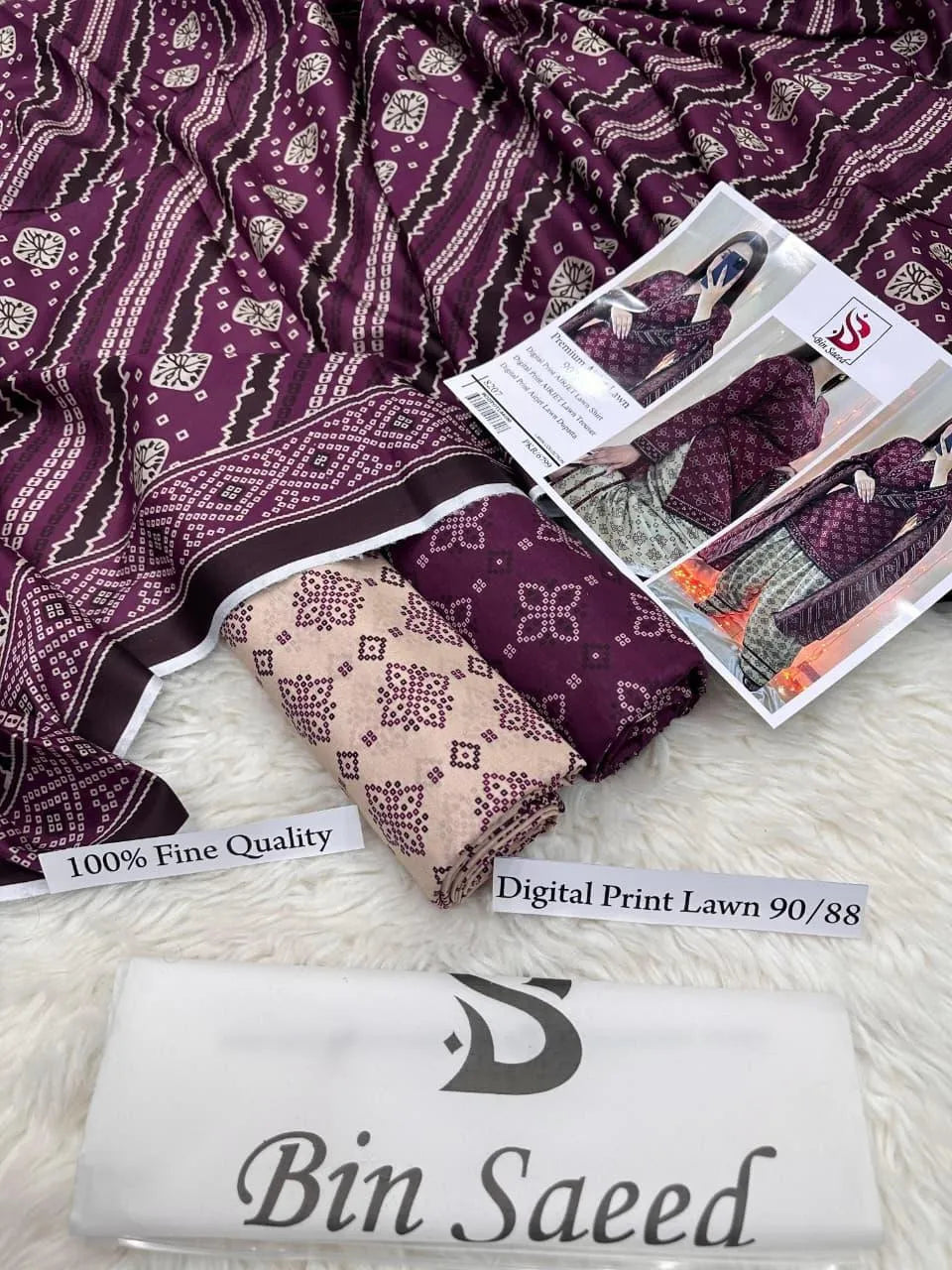 Unstitched Printed 3-piece Lawn
